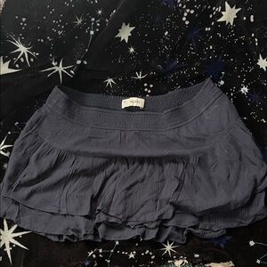 Hollister Slate Blue Tiered Ruffle Mini Skirt
